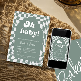 Oh Baby! stoffig geruit | Gingham | BABY SHOWER I Kaart