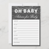 Oh Baby string licht | Donkergrijs monochroom advi Kaart (Voorkant)