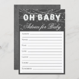 Oh Baby string licht | Donkergrijs monochroom advi Kaart