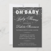 Oh Baby string licht | Donkergrijze ballondouche Kaart (Voorkant)