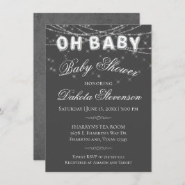 Oh Baby string licht | Donkergrijze ballondouche Kaart