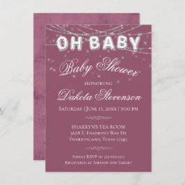 Oh Baby string licht | Millennial roze ballon Kaart