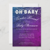 Oh Baby string licht | Paarse Ombre Baby-ballon Kaart (Voorkant)