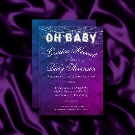 Oh Baby string licht | Paarse Ombre Baby-ballon Kaart