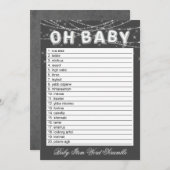 Oh Baby String Light | Grijs woord scramble spel (Voorkant / Achterkant)