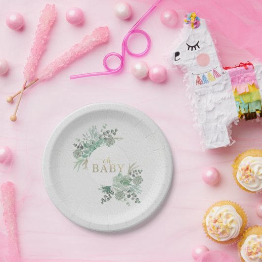 Oh Baby Succulent Baby shower Paper Bord Decor (Feest)
