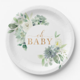 Oh Baby Succulent Baby shower Papier Borden Papieren Bordje