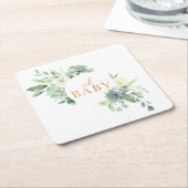 Oh Baby Succulent Baby shower Papier Onderzetters (Schuin)