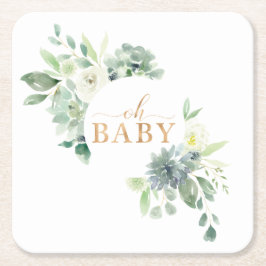 Oh Baby Succulent Baby shower Papier Onderzetters