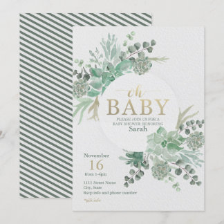 Oh Baby Succulent Baby shower Uitnodiging
