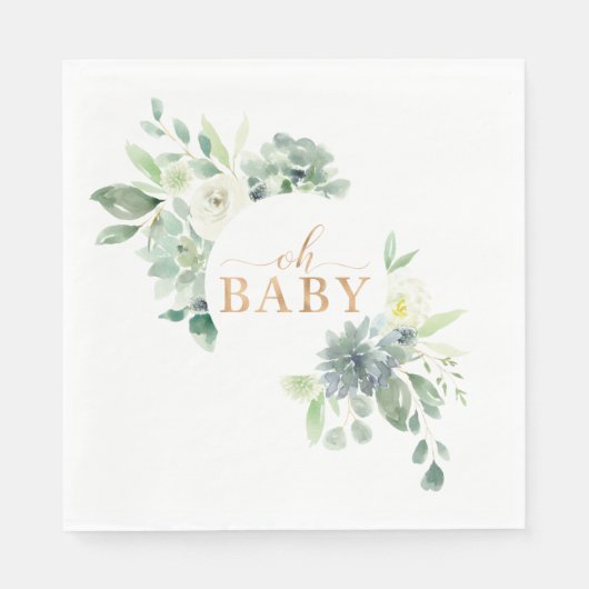 Oh Baby Succulent Baby showers servetten (Voorkant)