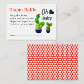 Oh Baby Succulent Cactus Schattige Douche Luier Ra Informatiekaartje (Voorkant / Achterkant)