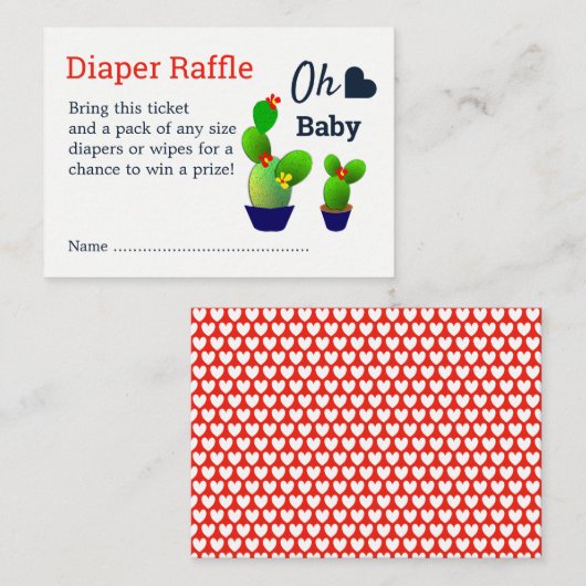 Oh Baby Succulent Cactus Schattige Douche Luier Ra Informatiekaartje (Voorkant / Achterkant)