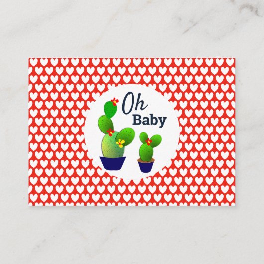 Oh Baby Succulent Cactus Schattige douchedisplay Informatiekaartje (Achterkant)