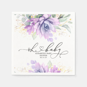 Oh Baby Succulents Gold Greenery Baby shower Napki Servet