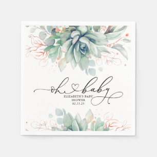 Oh Baby Succulents Greenery Baby shower Napkins Servet