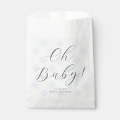 Oh Baby! Sweet Baby Blue Gingham Baby shower Bedankzakje (Voorkant)
