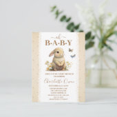 Oh Baby Sweet Bunny Baby shower Uitnodiging (Staand voorkant)