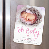 Oh Baby Sweet Chic Modern Pink Girl Foto Magneet