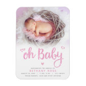 Oh Baby Sweet Chic Modern Pink Girl Foto Magneet (Verticaal)
