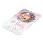 Oh Baby Sweet Chic Modern Pink Girl Foto Magneet (Linkerzijde)