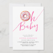 Oh Baby Sweet Donuts Minimalist Girl Baby shower Kaart (Voorkant)