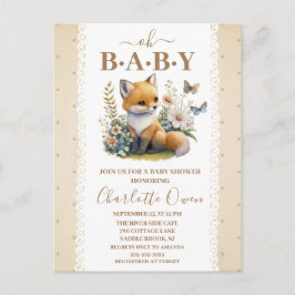 Oh Baby Sweet Foxy Baby shower Invitation Briefkaa Briefkaart