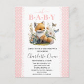 Oh Baby Sweet Foxy Baby shower Invitation Briefkaa Briefkaart (Voorkant)