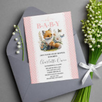 Oh Baby Sweet Foxy Baby shower Invitation Briefkaa