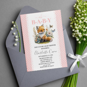 Oh Baby Sweet Foxy Baby shower Invitation Briefkaa Briefkaart