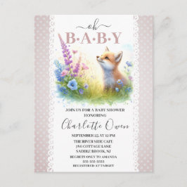 Oh Baby Sweet Foxy Baby shower Invitation Briefkaa Briefkaart