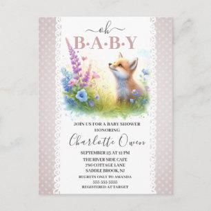 Oh Baby Sweet Foxy Baby shower Invitation Briefkaa Briefkaart