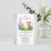 Oh Baby Sweet Foxy Baby shower Invitation Briefkaa Briefkaart (Staand voorkant)