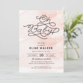 Oh Baby, Sweet Pink Baby shower Uitnodiging (Staand voorkant)