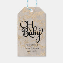Oh Baby Tan Folie Marmeren Baby shower Gift Label