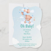 OH BABY TEDDY BEAR BABY SHOWER UITNODIGING VOOR JO (Voorkant)