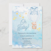 Oh Baby Teddy Bear Balloon Boy Baby Shower  Kaart (Voorkant)
