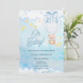 Oh Baby Teddy Bear Balloon Boy Baby Shower  Kaart (Staand voorkant)