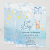 Oh Baby Teddy Bear Balloon Boy Baby Shower  Kaart (Voorkant / Achterkant)