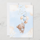 Oh Baby Teddy Bear Balloons Boy Baby Shower  Kaart (Achterkant)