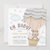 Oh Baby Teddy Bear Woodland Neutraal Baby shower Kaart (Voorkant)