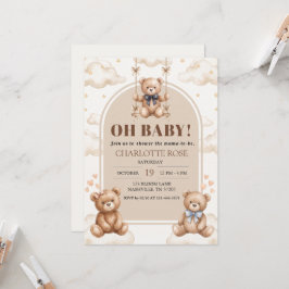 Oh Baby Teddysh swing boog uitnodigingskaart voor Kaart