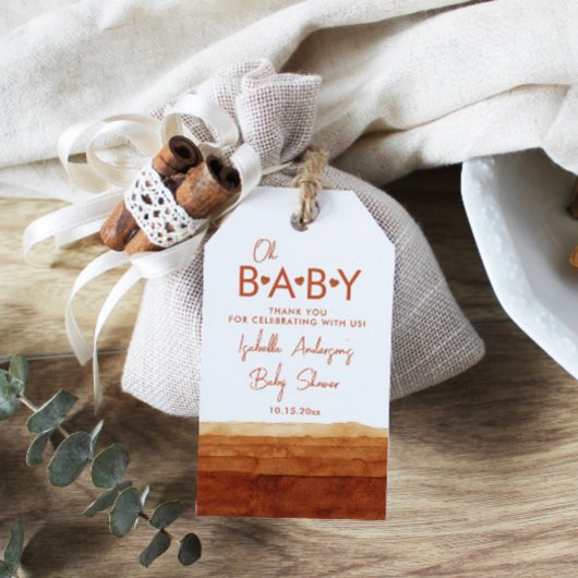 Oh Baby Terracotta Baby shower Dank u Cadeaulabel