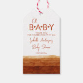 Oh Baby Terracotta Baby shower Dank u Cadeaulabel (Voorkant)
