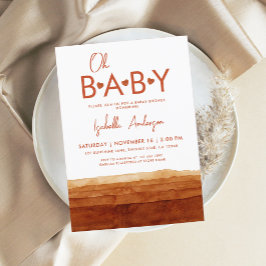 Oh Baby Terracotta Baby shower Kaart