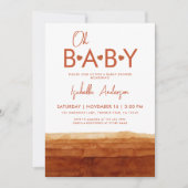 Oh Baby Terracotta Baby shower Kaart (Voorkant)