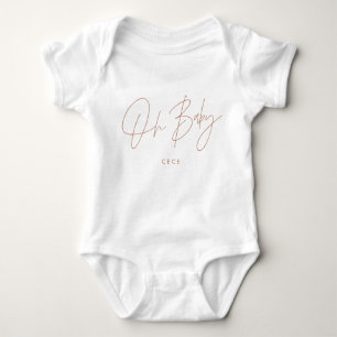 Oh baby terracotta gepersonaliseerd modern script  romper