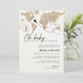 Oh Baby Travel Baby shower Invitation Kaart (Staand voorkant)