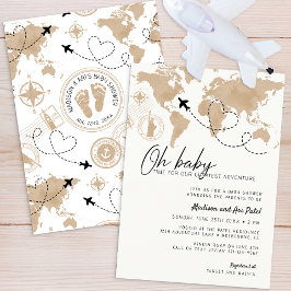 Oh Baby Travel Baby shower Invitation Kaart