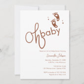 Oh Baby Trendy Script Genderneutraal Baby shower Kaart (Voorkant)